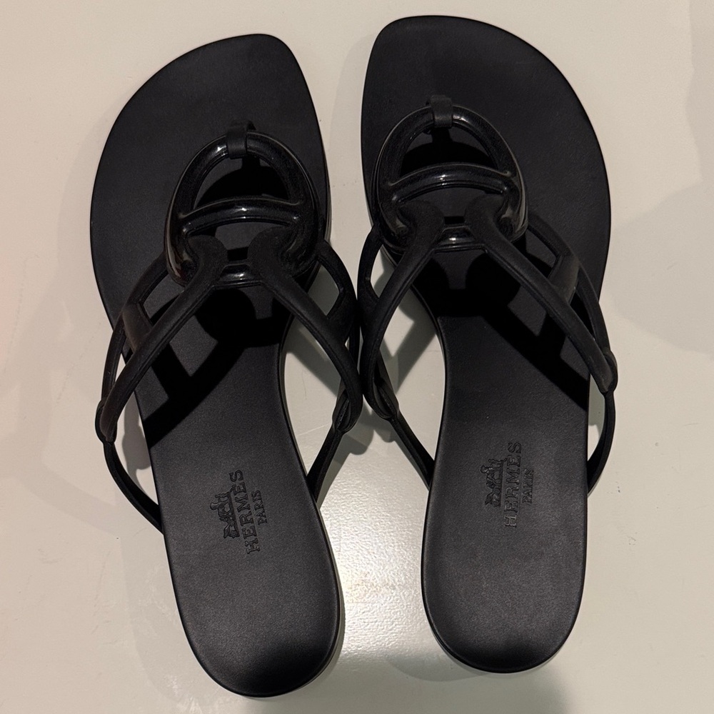 Hermes Black Sandals